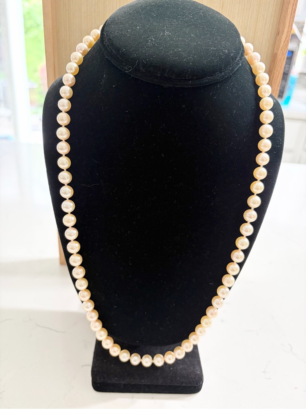 Classic Cream Pearl Necklace - Elegant Women’s Jewelry with 14k gold clasp